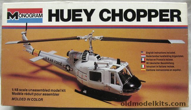 Monogram 1/48 Bell UH-1C 'Huey' Iroquois Air Force Rescue Chopper, 5202 plastic model kit